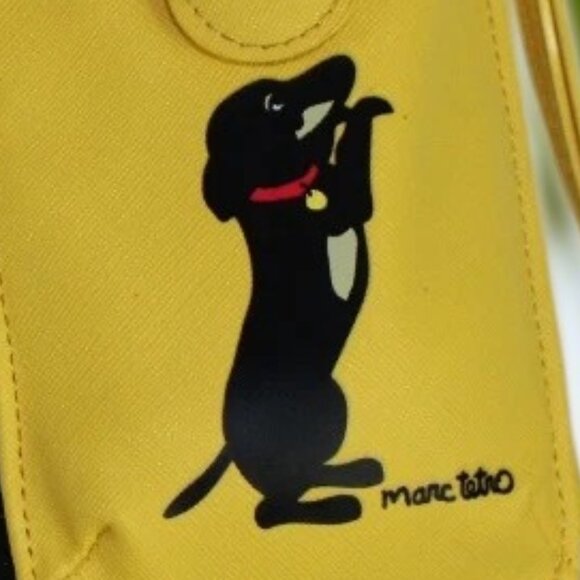 Marc Tetro Dachshund Yellow Wristlet Cross Body Phone Wallet Mini Bag - Picture 4 of 6